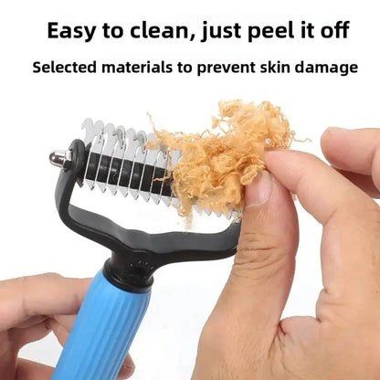 Pet Grooming Tool - Universal Detangling Comb for Dogs, Stainless Steel Double-Sided Design for Effective Shedding and Matted Hair Management, Essential Daily Coat Maintenance Supplies.